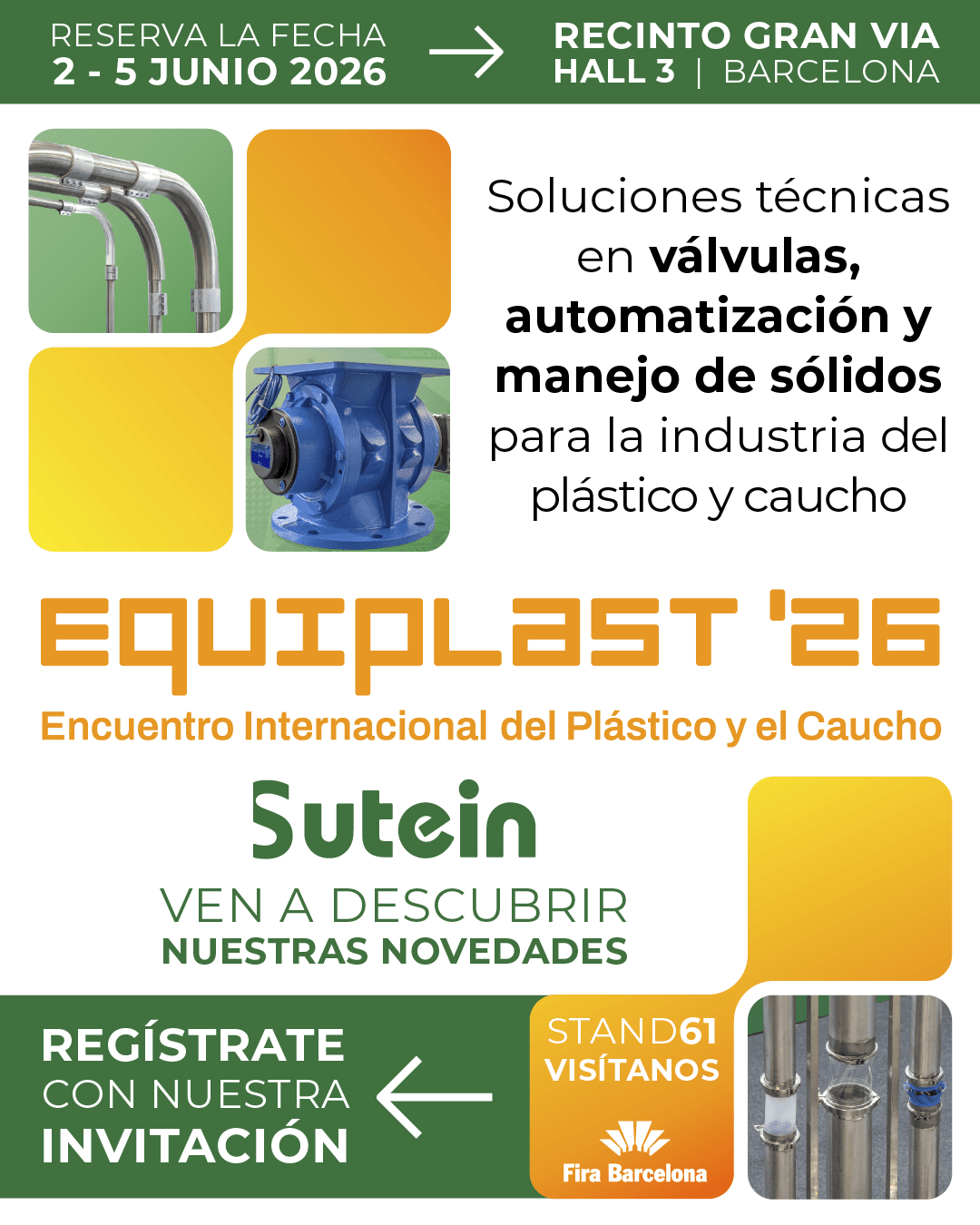 Banner smartphone newsletter Sutein EQUIPLAST 2026